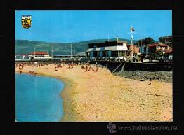 Postal antigua del Club Kaieder con la playa de Plentzia en primer plano
